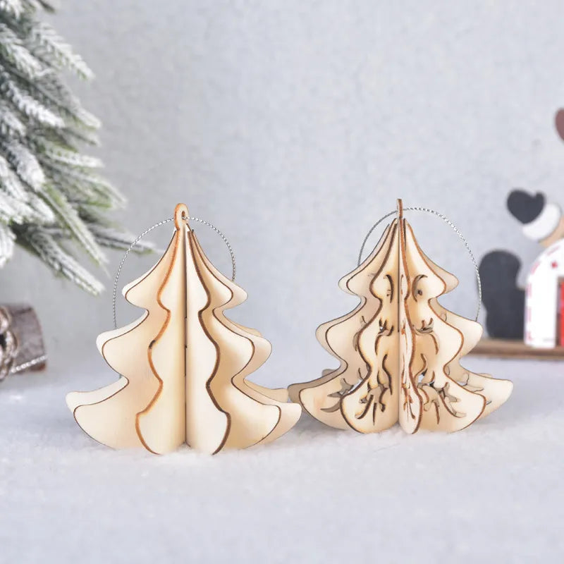 Christmas Simple Style Christmas Tree Angel Star Wood Party Hanging Ornaments