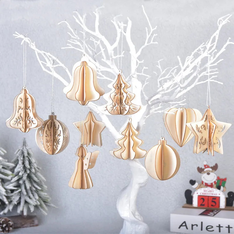 Christmas Simple Style Christmas Tree Angel Star Wood Party Hanging Ornaments