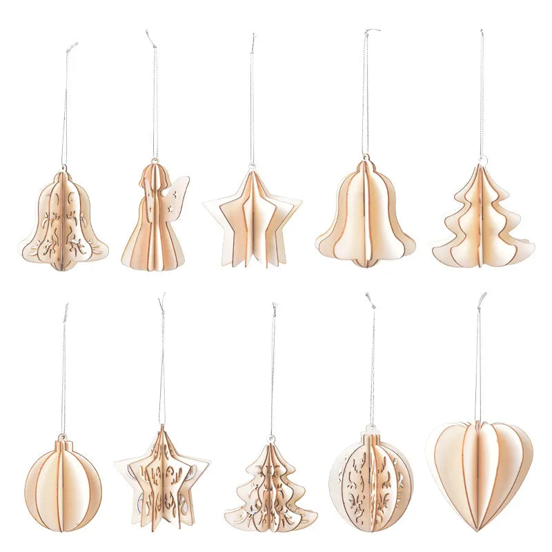 Christmas Simple Style Christmas Tree Angel Star Wood Party Hanging Ornaments