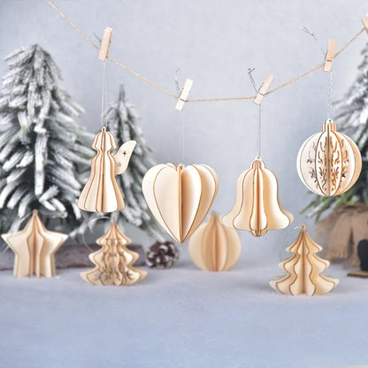 Christmas Simple Style Christmas Tree Angel Star Wood Party Hanging Ornaments