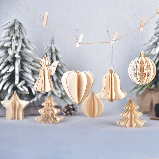 Christmas Simple Style Christmas Tree Angel Star Wood Party Hanging Ornaments