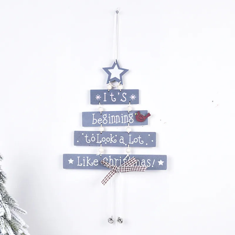 Christmas Simple Style Classic Style Christmas Tree Wood Holiday Daily Hanging Ornaments Decorative Props