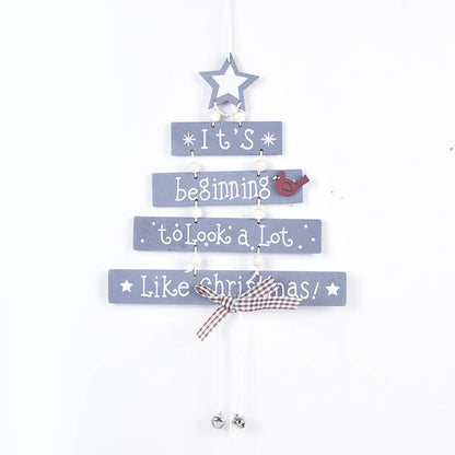 Christmas Simple Style Classic Style Christmas Tree Wood Holiday Daily Hanging Ornaments Decorative Props