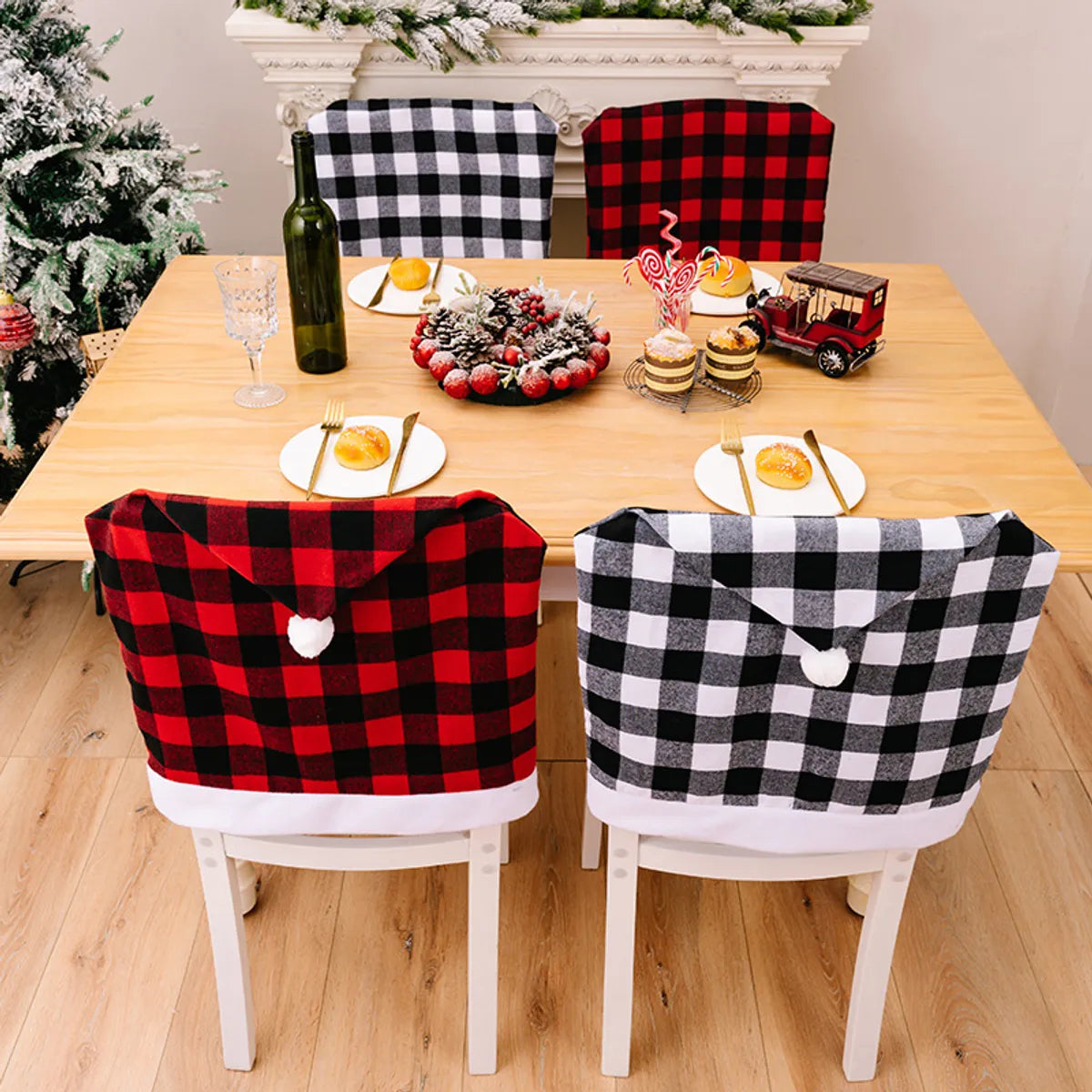 Christmas Simple Style Classic Style Color Block Cloth Polyester Holiday Daily Chair Cover