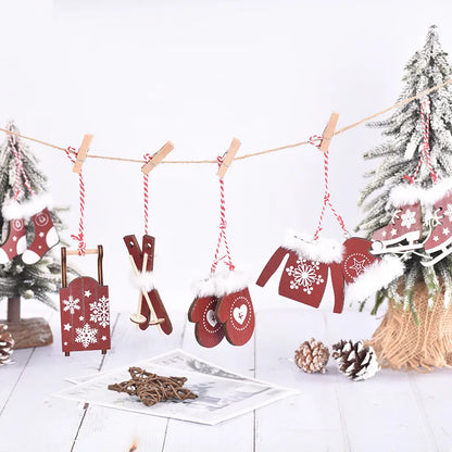 Christmas Simple Style Classic Style Snowflake Wood Holiday Festival Hanging Ornaments Decorative Props