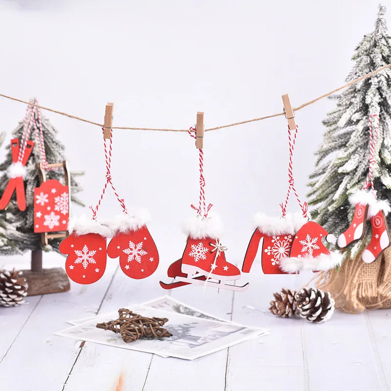 Christmas Simple Style Classic Style Snowflake Wood Holiday Festival Hanging Ornaments Decorative Props