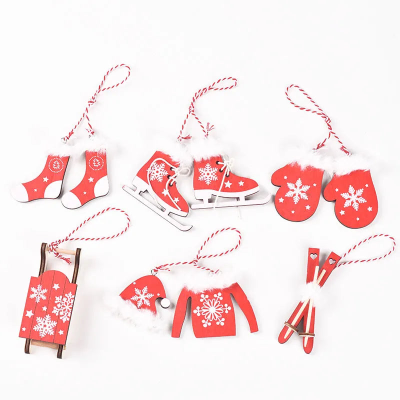 Christmas Simple Style Classic Style Snowflake Wood Holiday Festival Hanging Ornaments Decorative Props