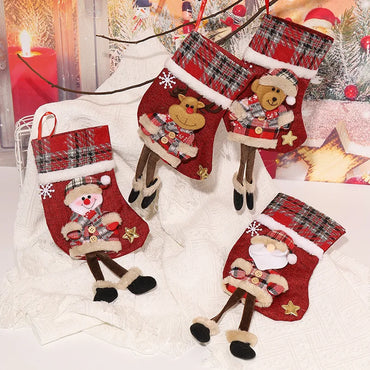 Christmas Simple Style Santa Claus Christmas Socks Deer Cloth Party Festival Hanging Ornaments