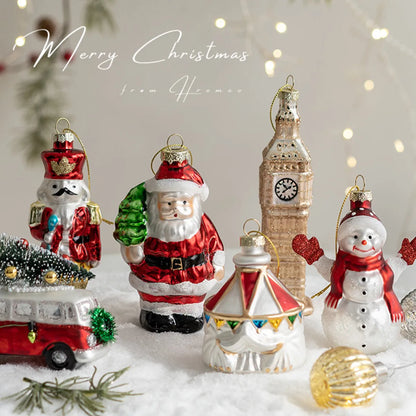 Christmas Simple Style Santa Claus Glass Holiday Daily Ornaments