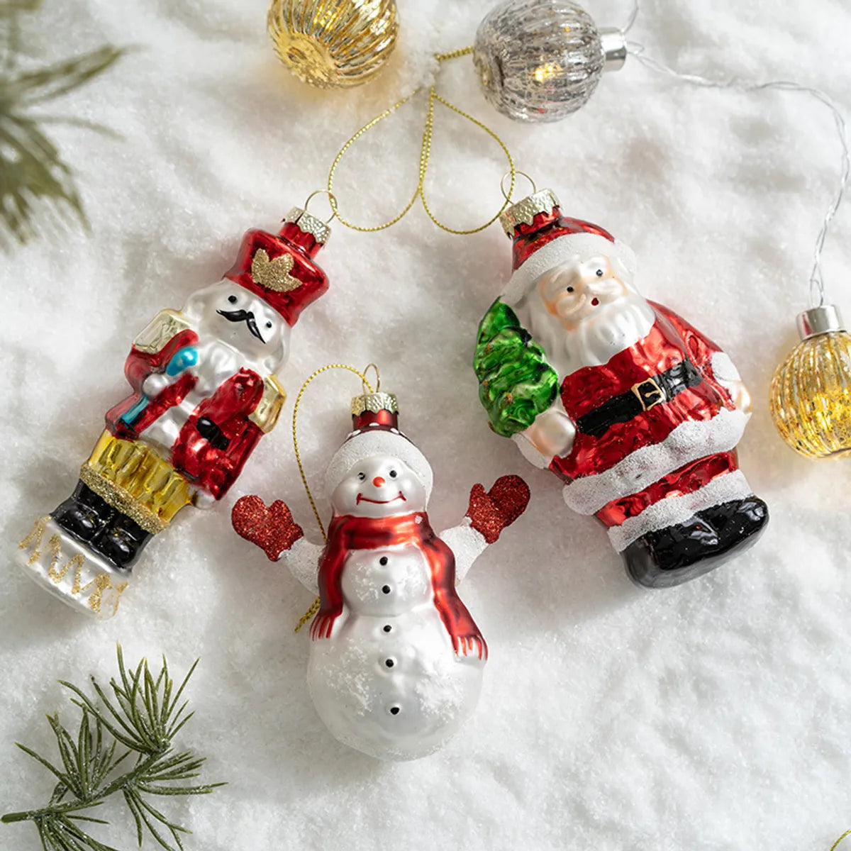 Christmas Simple Style Santa Claus Glass Holiday Daily Ornaments