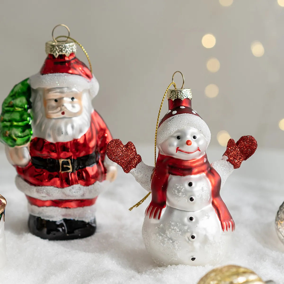 Christmas Simple Style Santa Claus Glass Holiday Daily Ornaments