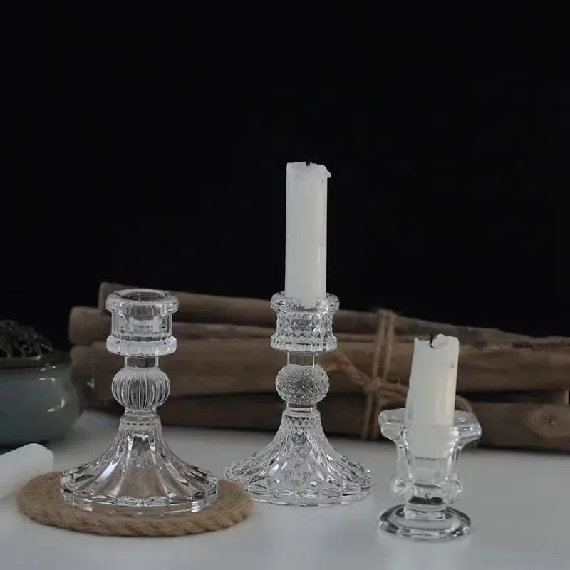 Christmas Simple Style Solid Color Glass Candlestick