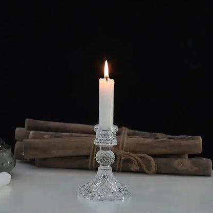 Christmas Simple Style Solid Color Glass Candlestick