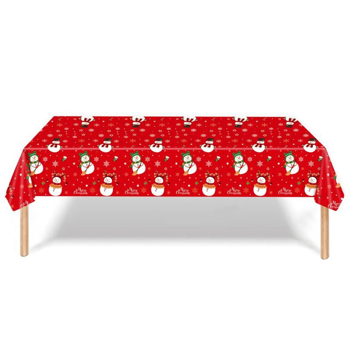 Christmas Snowman Plastic Party Tablecloth