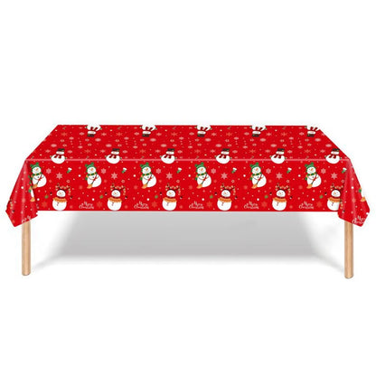 Christmas Snowman Plastic Party Tablecloth