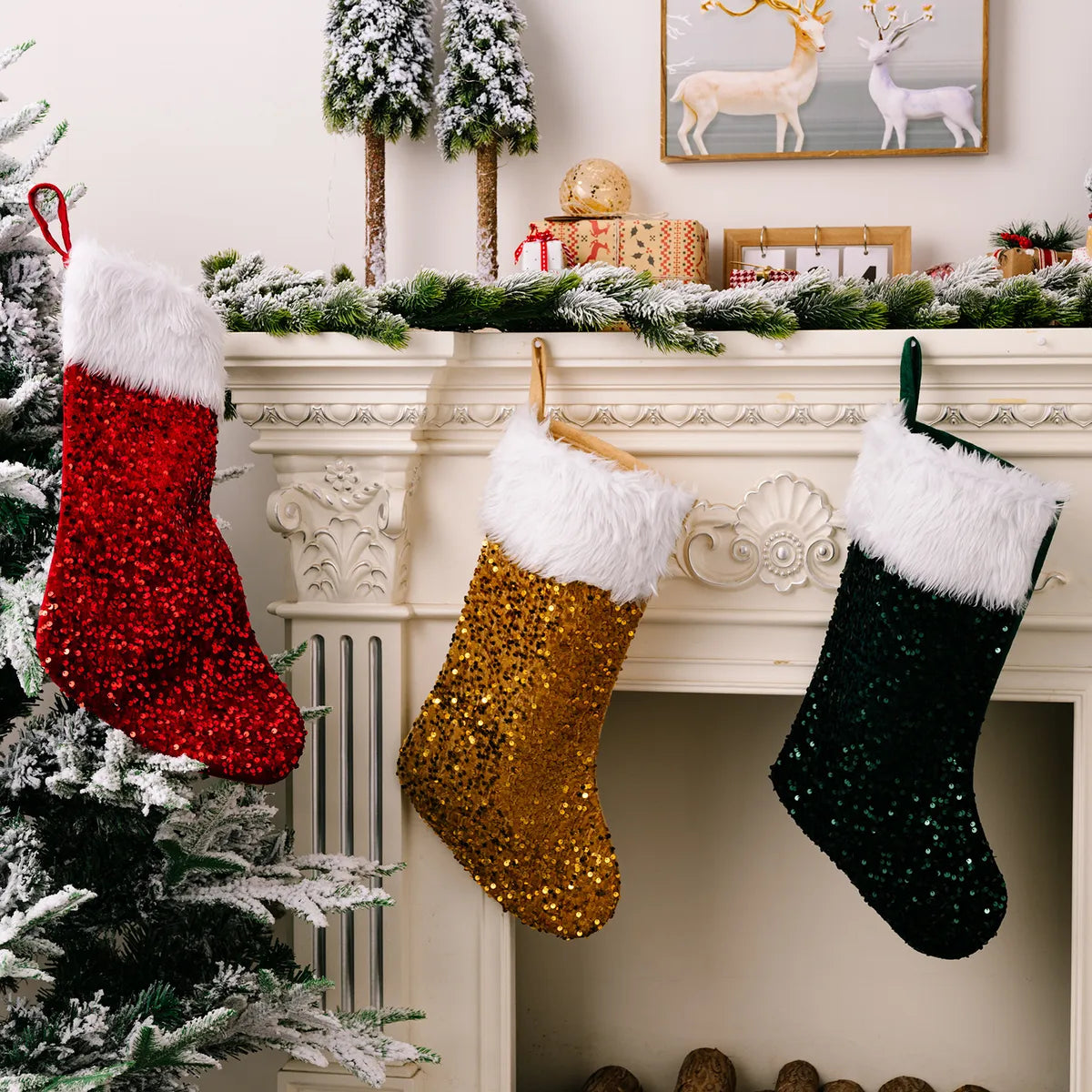 Christmas Solid Color Cloth Party Hanging Ornaments