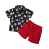 Christmas Streetwear Cartoon Santa Claus Cotton Boys Clothing Sets