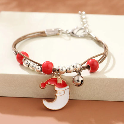 Christmas Streetwear Santa Claus Snowman Elk Alloy Rope Christmas Women'S Bracelets