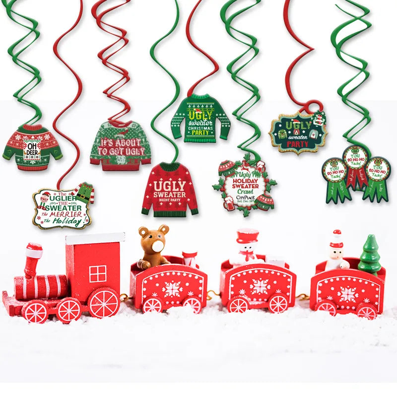 Christmas Sweater Paper Party Hanging Ornaments