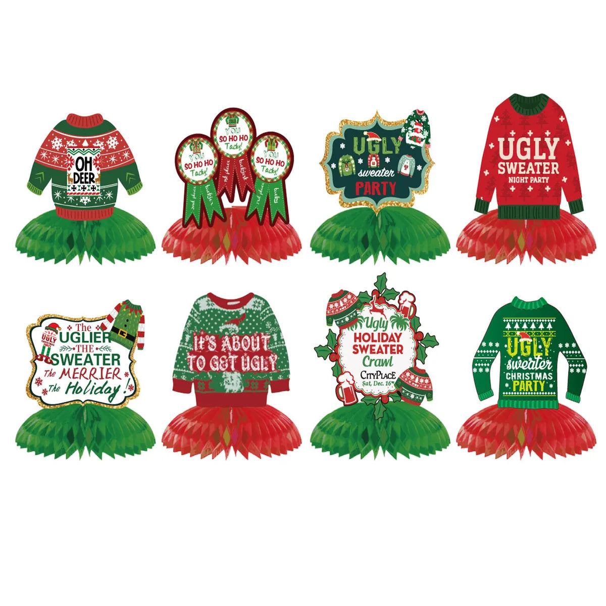 Christmas Sweater Paper Party Hanging Ornaments