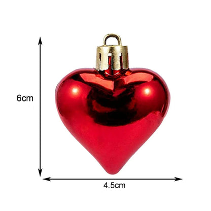 Christmas Tree Garland Decorations Small Pendant Valentine'S Day Gift 4.5cm Shaped Electroplating Love Heart Colored Ball