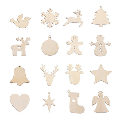 Christmas Tree Ornaments Wholesale Laser Engraved Wood Pieces Christmas Wood Crafts Christmas Angel Wood Pieces Pendant