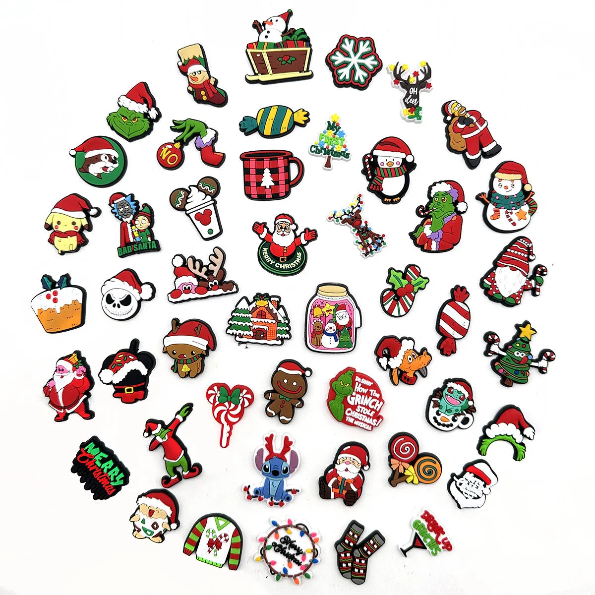 Christmas Tree Santa Claus Shoe Accessories PVC Self-Adhesive All Seasons Shoe Buckle