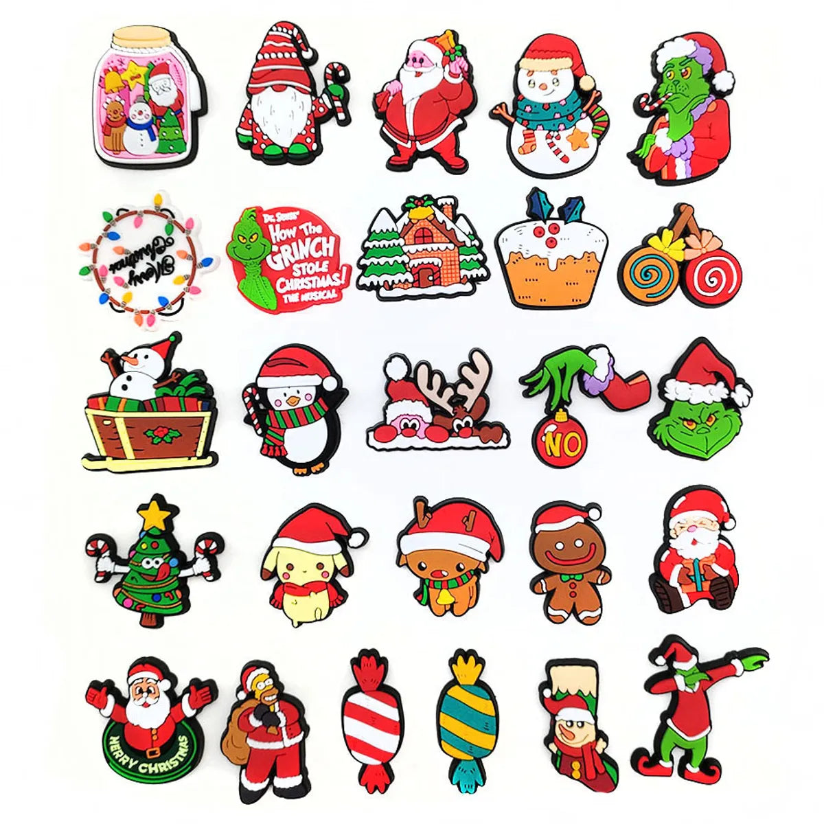 Christmas Tree Santa Claus Shoe Accessories PVC Self-Adhesive All Seasons Shoe Buckle