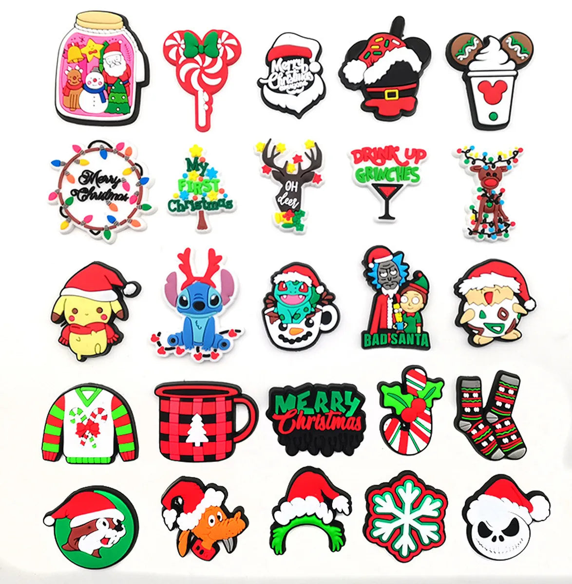 Christmas Tree Santa Claus Shoe Accessories PVC Self-Adhesive All Seasons Shoe Buckle