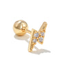 Star Brass Gem Earrings Ear Studs