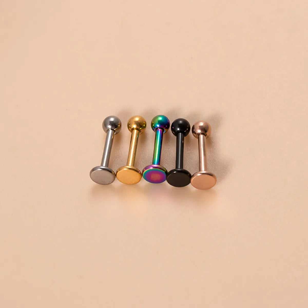 Classic Style Ball Pure Titanium Plating 18k Gold Plated Lip Stud Eyebrow Nails Ear Studs