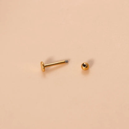 Classic Style Ball Pure Titanium Plating 18k Gold Plated Lip Stud Eyebrow Nails Ear Studs