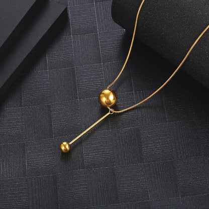 Classic Style Ball Titanium Steel Plating Necklace