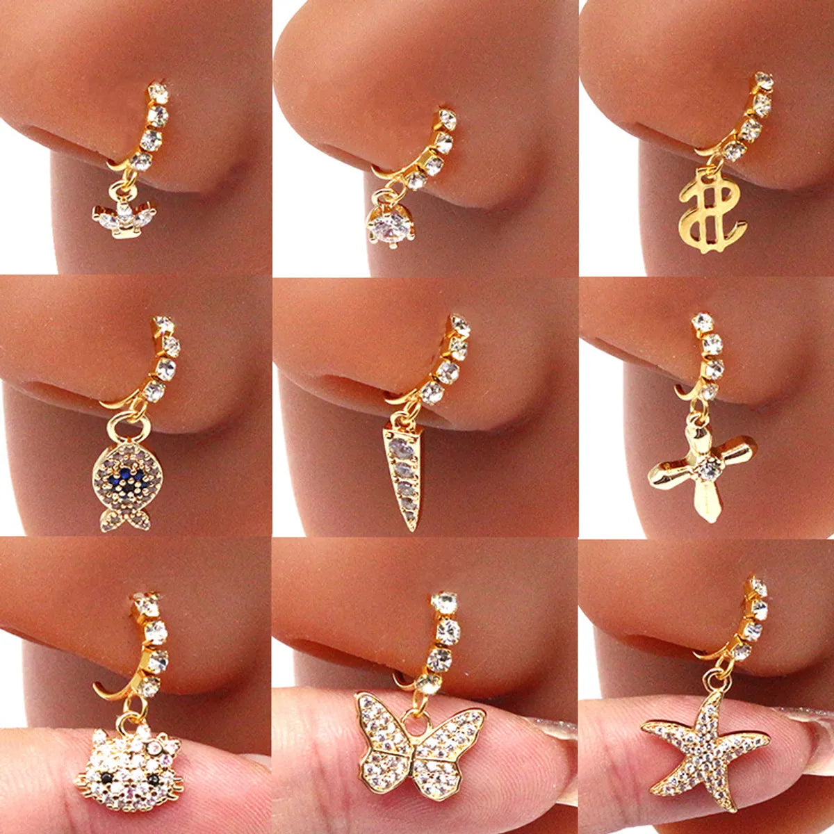 Classic Style Butterfly Stainless Steel Plating Nose Ring