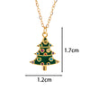 Classic Style Christmas Hat Christmas Tree Santa Claus Stainless Steel Copper Plating Inlay Zircon 18k Gold Plated Pendant Necklace