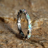 Classic Style Circle Copper Inlay Opal Zircon Rings