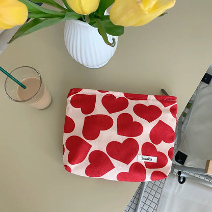 Classic Style Color Block Polyester Square Makeup Bags