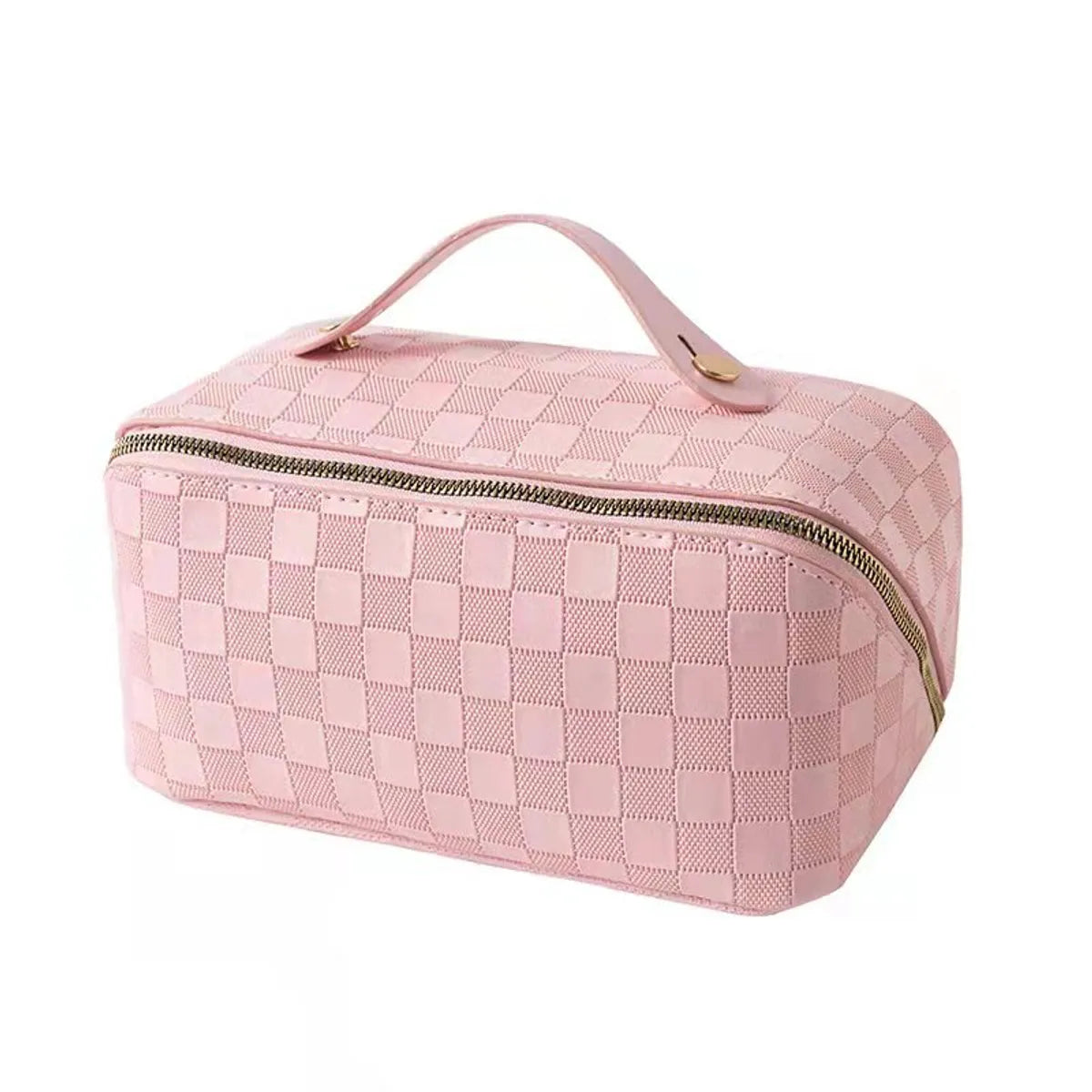 Classic Style Color Block Pu Shell Makeup Bags