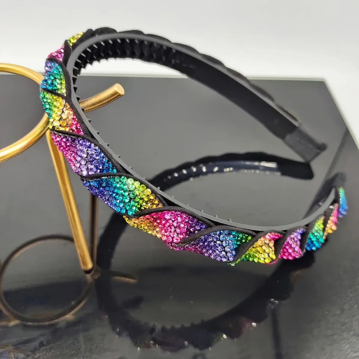 Classic Style Color Block Rhinestone Inlay Rhinestones Hair Band