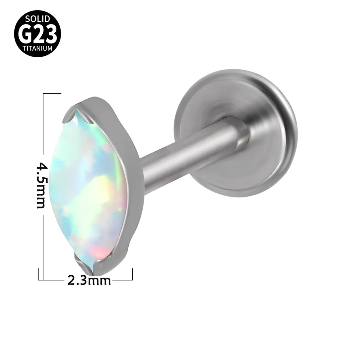 1 Piece Lip Rings Classic Style Colorful Water Droplets G23 Titanium Synthetic Opal Zircon Inlay Synthetic Opal Zircon