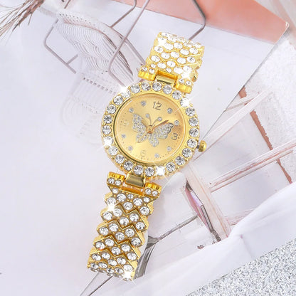 Classic Style Commute Butterfly Bow Knot Single Folding Buckle Quartz Women'S Watches