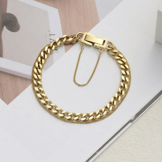 Classic Style Commute Geometric Titanium Steel Plating Gold Plated Bracelets