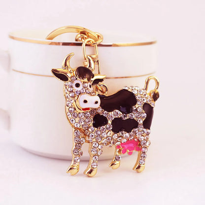 Classic Style Cows Alloy Inlay Rhinestones Women'S Keychain