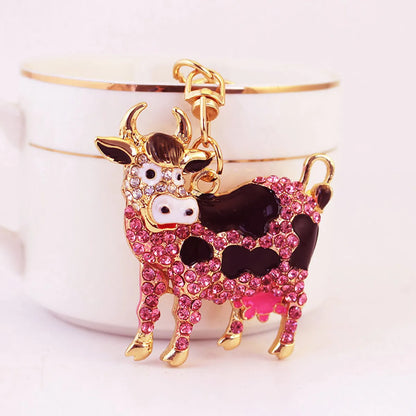 Classic Style Cows Alloy Inlay Rhinestones Women'S Keychain