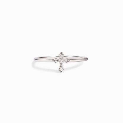 Classic Style Cross Sterling Silver Inlay Zircon Rings