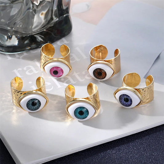 Classic Style Devil'S Eye Alloy Women'S Open Rings