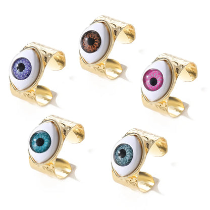 Classic Style Devil'S Eye Alloy Women'S Open Rings