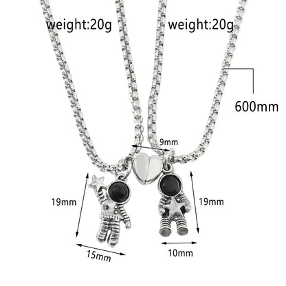 Classic Style Doll Titanium Steel Plating Pendant Necklace