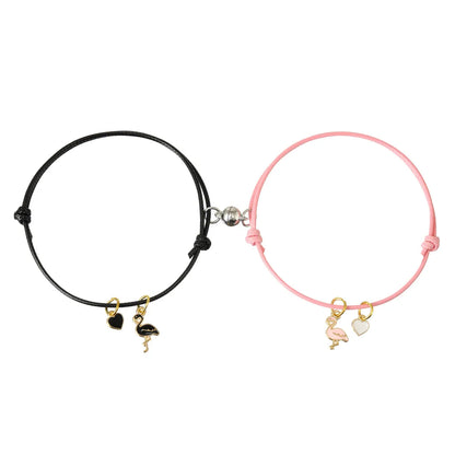 Classic Style Flamingo Rope Handmade Couple Bracelets