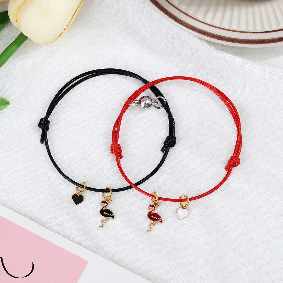 Classic Style Flamingo Rope Handmade Couple Bracelets